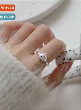 Brushed Pink Bunny Ring Cute Sweet Index Finger Ring Super C