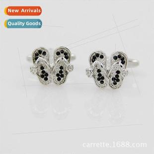 Noble elegant square gemstone red slippers black diamonds me