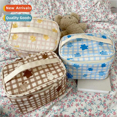 Korea ins cream color bear cute cartoon large capacy cosmeti