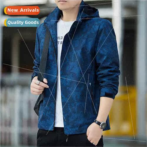 2023 spring new hooded jacket men casual windprorushing jack