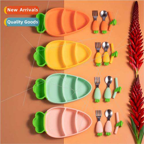 Baby dinner plate silicone suction cup autonomous feeding on