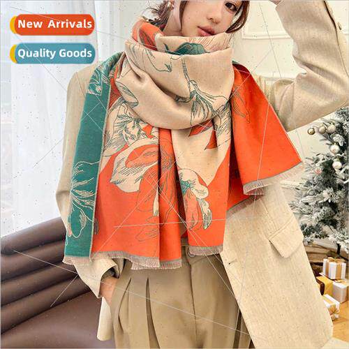 Autumn winter new printing faux cashmere scarf female winter