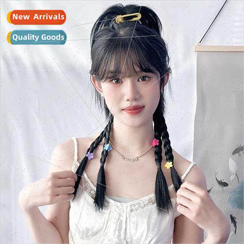 Y2K Spice Girl wig ponytail female simulation hair twist box