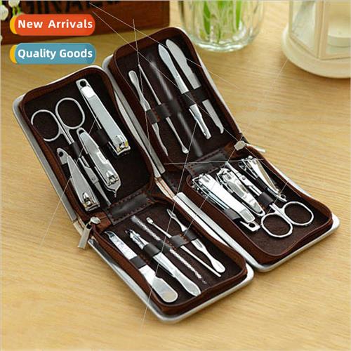 Zipper Bag Leather Case ne pcs Manicure Tools Set Nail Clipp