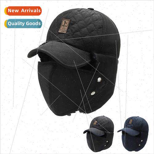Diamond embroidered Lei Feng cap fall winter men outdoor cyc