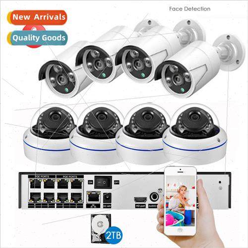 8CH 8MP POE NVR K Audio CCTV Home Secury 4K Camera xmeye
