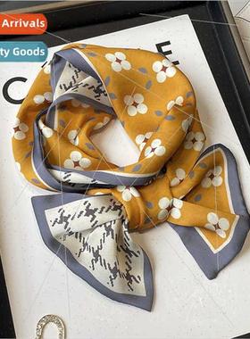 Korean  spring fall light paragraph plaid small flowers doub