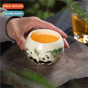 Sheep fat jade porcelain master cup tea set pandas ceramic t