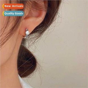buckle earring type earrings new Smiley 2022 silver