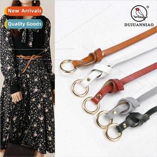 fashion ring knot Dress paragraph simple narrow vers leather