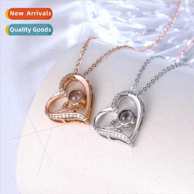 Necklace Women Niche Heart 100 Languages I Love You Chain适