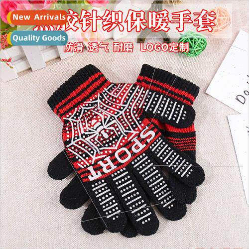 Gloves men autumn winter  dot glue spider knted gloves can b