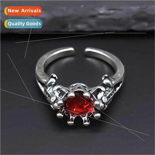 Europe new alloy crown ruby ring crown shape ring set men wo