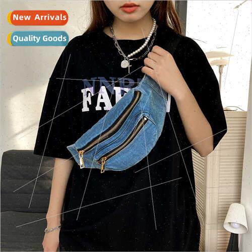 ins HK retro fanny pack hch Korean canvas shoulder bag bag f