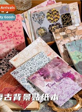 Background Sticker Book Time Book Fresh Retro Handbook Decor