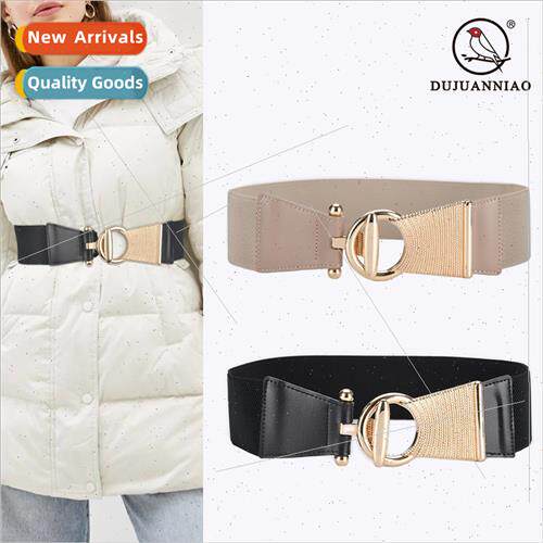 Network Belt Women Stchy Decorative Feather Wide Belt Women