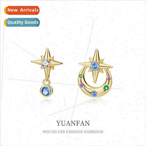925 silver Asymmetrical Octopus Earrings Women Europeins Col