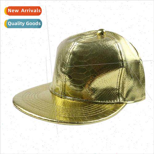 2023 new snake solid colour PU leather hip hop baseball cap