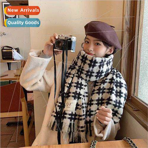 2023 new winter couples plaid scarf double-sided imation cas