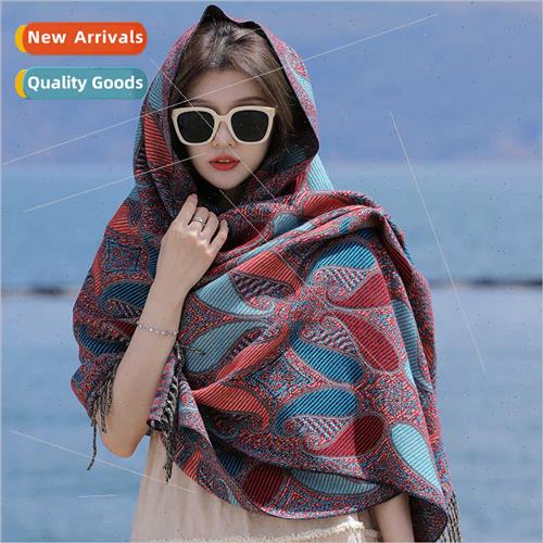 2023 new retro cashew fashion ethnic wind shawl female faux