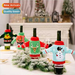 Clothes Knted Wine Cover Christmas Bottle Decoration