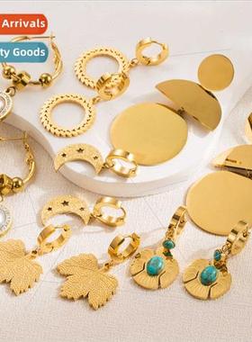 Korea exquise senior sense tanium steel earrings personalize