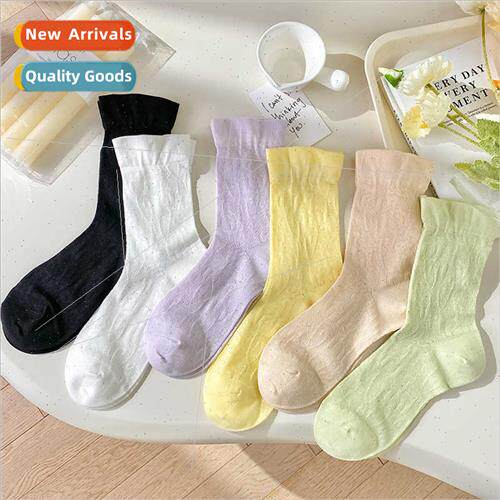 Whe socks women mid-calf spring fall  Japanese simple hundre
