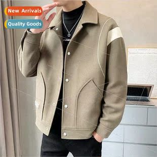 Men thickened wool coat youth gangster handsome tide wh twee