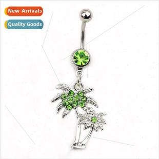 navel bel piercing leaves New plant ring jewelry studs