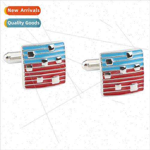 Famous handsome two-color drip cufflinks casual business su