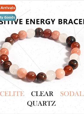 New 1pcs men fashion round crystal bracelet red agate gold s