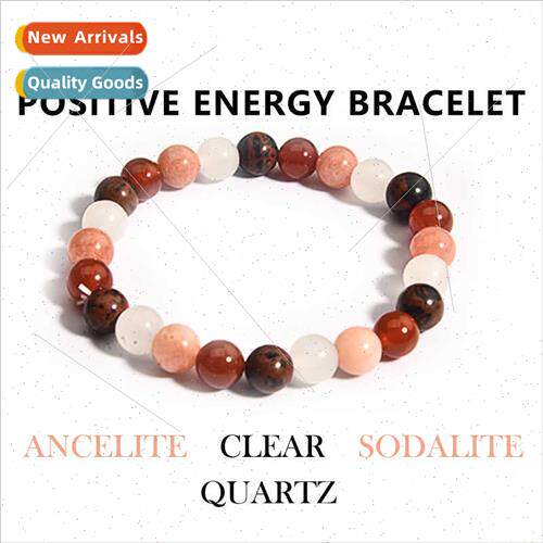 New 1pcs men fashion round crystal bracelet red agate gold s
