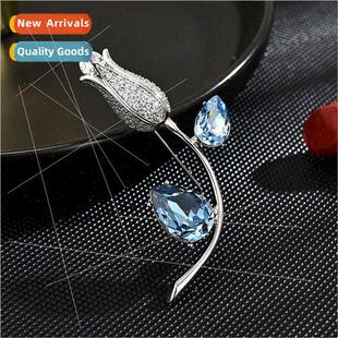 xury exquise Austrian crystal flower brooch women su jacket