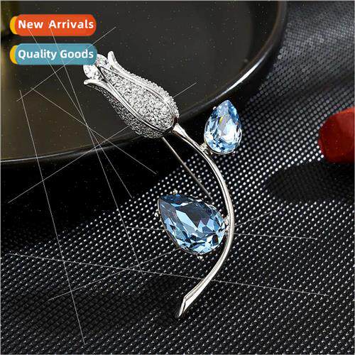 xury exquise Austrian crystal flower brooch women su jacket