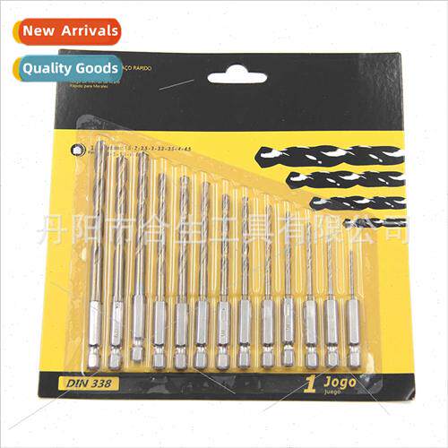 13pc tanium plated hexagonal shank twist drill paper card bl