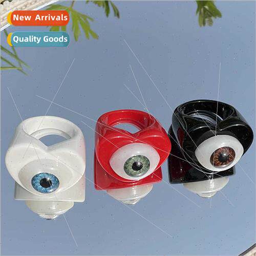 New color acrylic joint ring fashion creative love big eyes