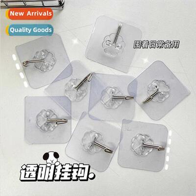 No-hole adhesive hooks load-bearing wall-mounted transparent