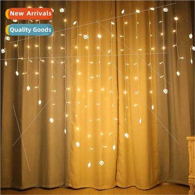 LED heart shaped curtain lights butterfly love heart decorat