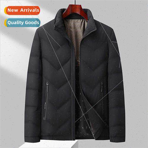 Men down jacket male short winter collar business casual mid