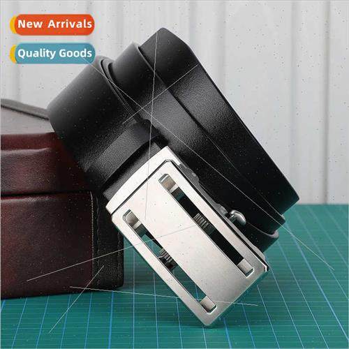 Toothless automatic buckle belt whout holes belt men leather
