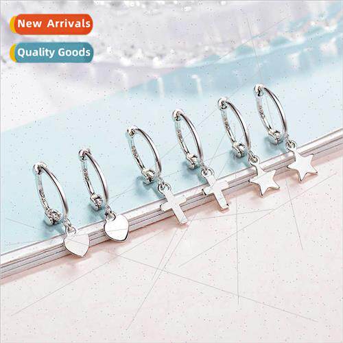 love earrings female Korea mini star cross small earrings