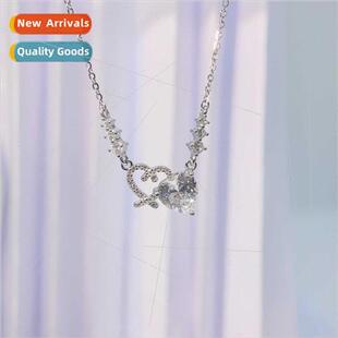 s925 silver necklace women niche 2023 gift girlfriend pink z