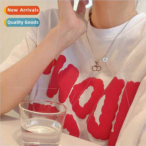 Summer cherry flowers hollow necklace female niche simple pe