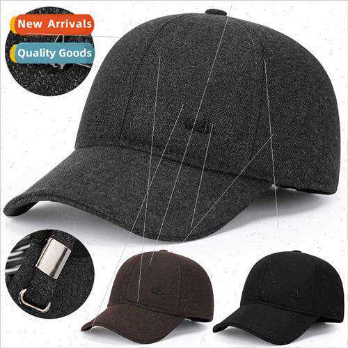 Hat men winter middle-aged elderly outdoor tweed cap ear pro
