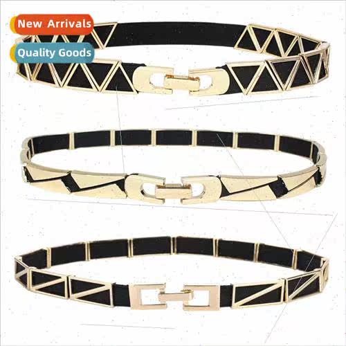 Triangle Buckle Waistband Dress Long Shirt Decoration Europe