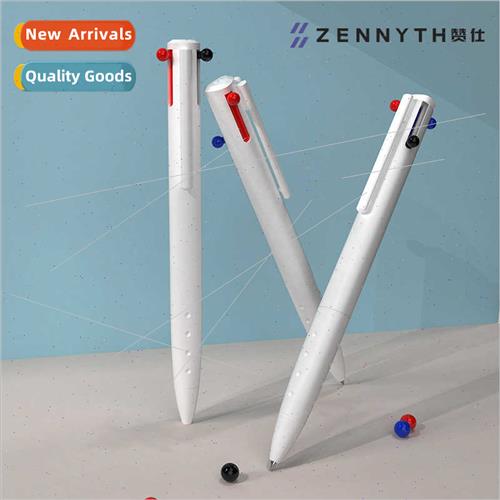 Push Action Neutral Pen Black Blue Red 3 in 1 Student Brush