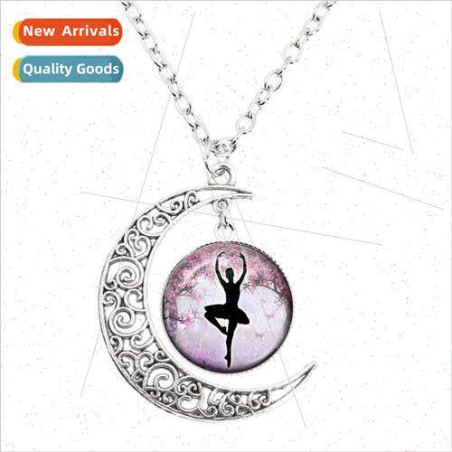 New fashion beautiful dance ballet girl art painting moon ne