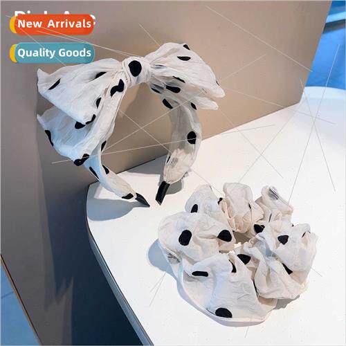 Super sweet cow big polka dot versatile double bow ageing sh