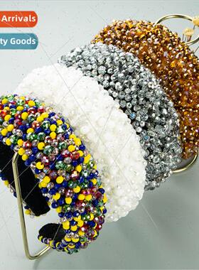 Europe Vintage Cuban Hand Sewn Crystal Velvet Fabric Hair Ba