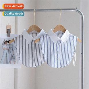 false collar female Black new striped fall professional whe